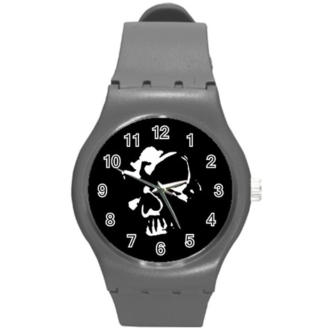 Gothic Skull Round Plastic Sport Watch Medium from ArtsNow.com Front