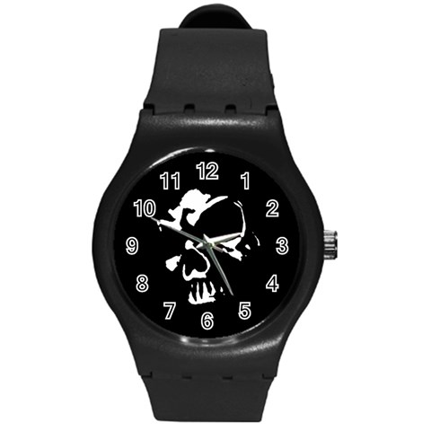 Gothic Skull Round Plastic Sport Watch Medium from ArtsNow.com Front
