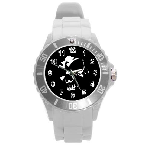 Gothic Skull Round Plastic Sport Watch Large from ArtsNow.com Front
