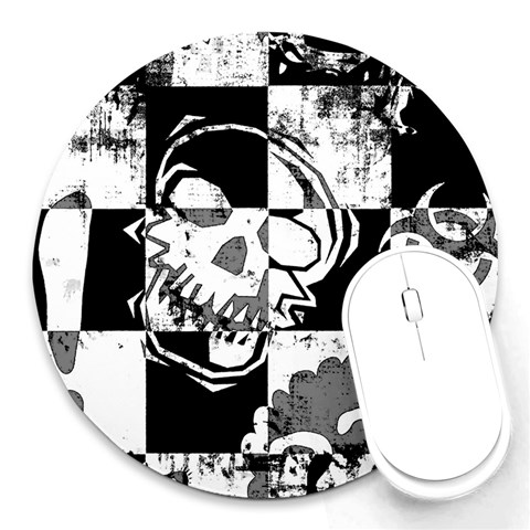 Grunge Skull Round Mousepad from ArtsNow.com Front