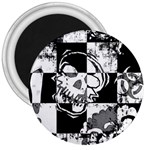 Grunge Skull 3  Magnet