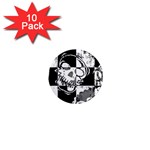 Grunge Skull 1  Mini Magnet (10 pack) 