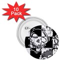 Grunge Skull 1.75  Button (10 pack) 