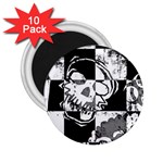 Grunge Skull 2.25  Magnet (10 pack)