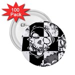 Grunge Skull 2.25  Button (100 pack)