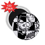 Grunge Skull 2.25  Magnet (100 pack) 