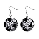 Grunge Skull 1  Button Earrings