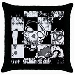 Grunge Skull Throw Pillow Case (Black)