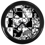 Grunge Skull Wall Clock (Black)