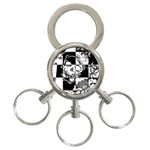 Grunge Skull 3-Ring Key Chain