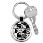 Grunge Skull Key Chain (Round)