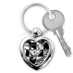 Grunge Skull Key Chain (Heart)