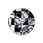 Grunge Skull Rubber Coaster (Round)