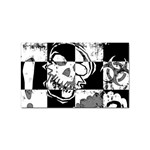 Grunge Skull Sticker (Rectangular)