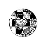 Grunge Skull Magnet 3  (Round)