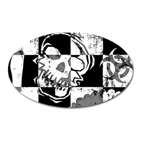 Grunge Skull Magnet (Oval) from ArtsNow.com Front