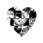 Grunge Skull Magnet (Heart)