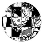 Grunge Skull Magnet 5  (Round)