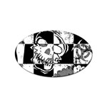 Grunge Skull Sticker Oval (10 pack)