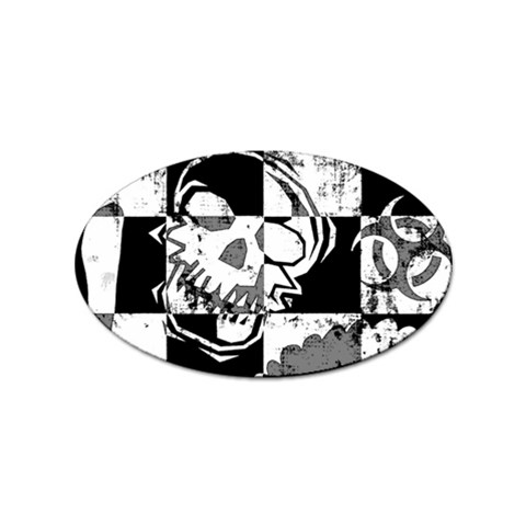 Grunge Skull Sticker Oval (100 pack) from ArtsNow.com Front