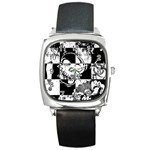 Grunge Skull Square Metal Watch