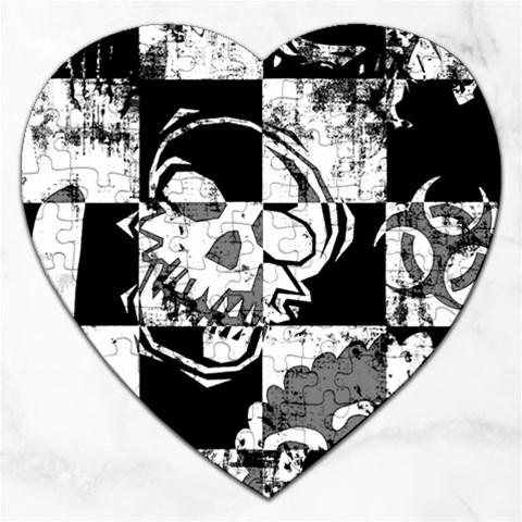 Grunge Skull Jigsaw Puzzle (Heart) from ArtsNow.com Front