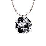 Grunge Skull 1  Button Necklace