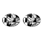 Grunge Skull Cufflinks (Oval)