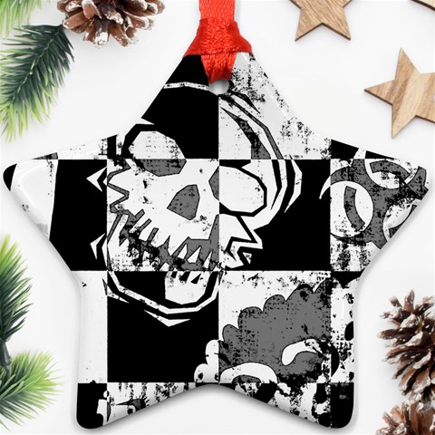 Grunge Skull Star Ornament (Two Sides) from ArtsNow.com Front