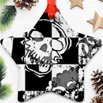 Grunge Skull Star Ornament (Two Sides)