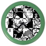 Grunge Skull Color Wall Clock