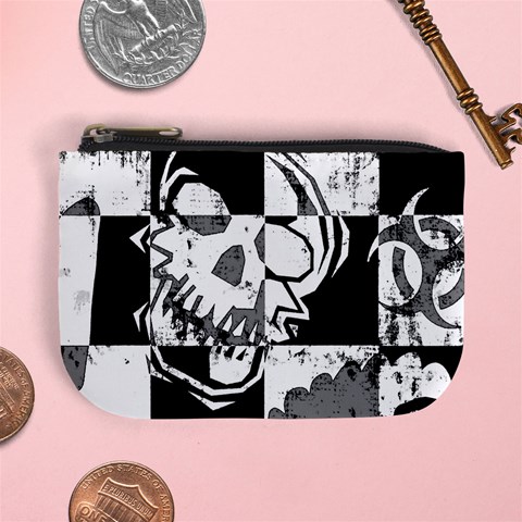 Grunge Skull Mini Coin Purse from ArtsNow.com Front