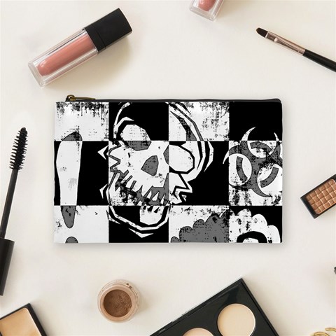 Grunge Skull Cosmetic Bag (Medium) from ArtsNow.com Front