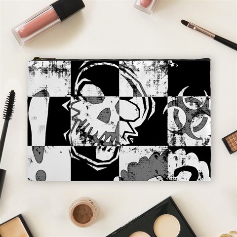 Grunge Skull Cosmetic Bag (Large) from ArtsNow.com Front