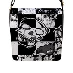 Grunge Skull Flap Closure Messenger Bag (Large)