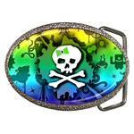 Kawaii Rainbow Skull Belt Buckle