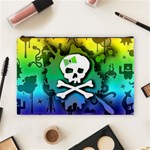 Kawaii Rainbow Skull Cosmetic Bag (Large)