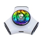 Kawaii Rainbow Skull 3-Port USB Hub