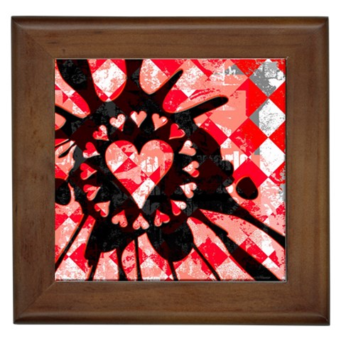 Love Heart Splatter Framed Tile from ArtsNow.com Front