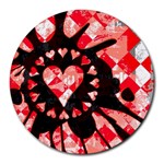 Love Heart Splatter Round Mousepad