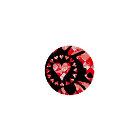 Love Heart Splatter 1  Mini Button from ArtsNow.com Front