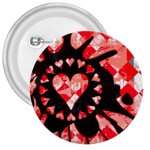 Love Heart Splatter 3  Button from ArtsNow.com Front