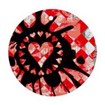 Love Heart Splatter Ornament (Round)