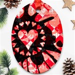 Love Heart Splatter Ornament (Oval)