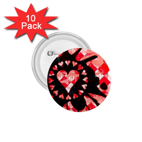 Love Heart Splatter 1.75  Button (10 pack)  from ArtsNow.com Front