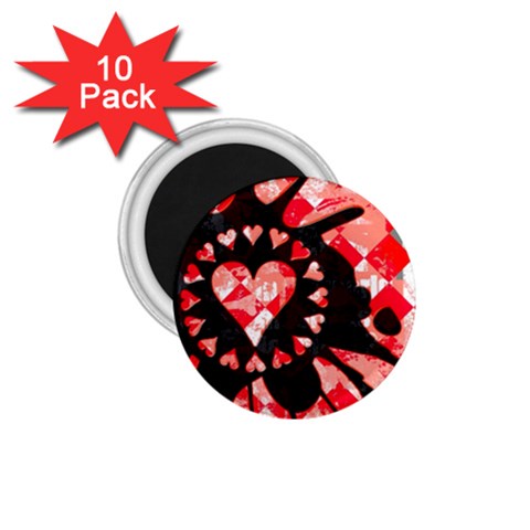 Love Heart Splatter 1.75  Magnet (10 pack)  from ArtsNow.com Front