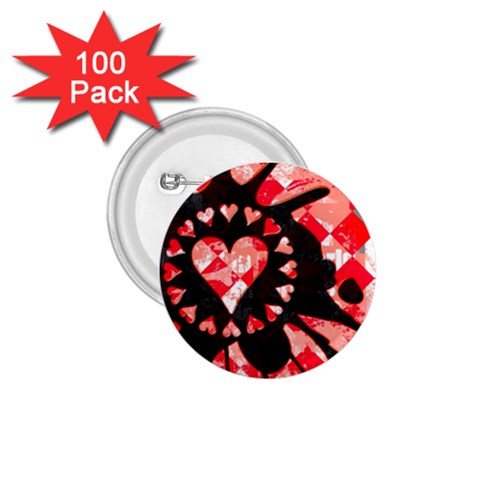 Love Heart Splatter 1.75  Button (100 pack)  from ArtsNow.com Front