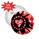 Love Heart Splatter 2.25  Button (100 pack)