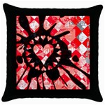 Love Heart Splatter Throw Pillow Case (Black)