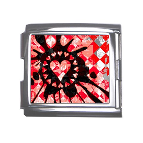 Love Heart Splatter Mega Link Italian Charm (18mm) from ArtsNow.com Front